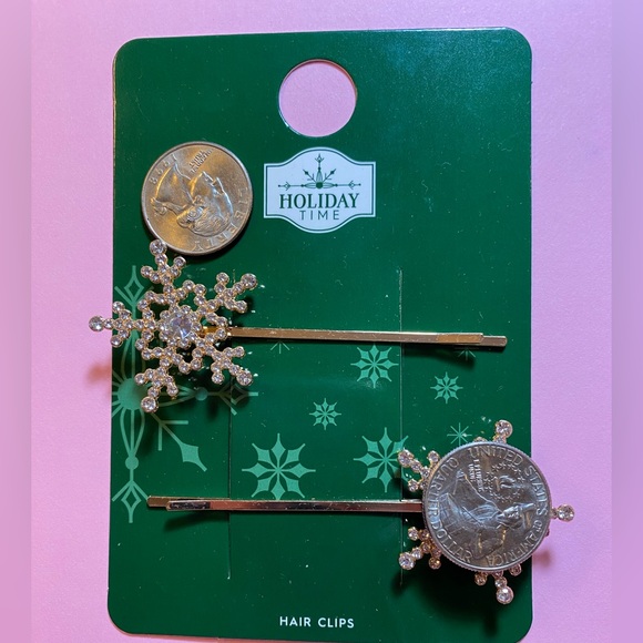 Snowflake Hair Clip Christmas Hair Accessories Glitter Winter Crystals Rhineston - Picture 5 of 5